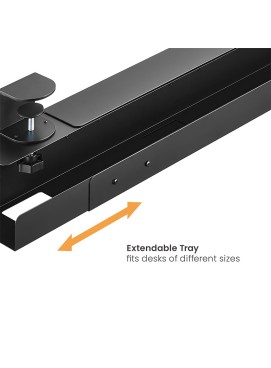 Adjustable Clamp-On Under Desk Cable Management Tray