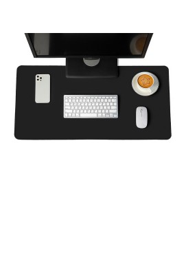Black Double Sided PU Leather Desk Mat