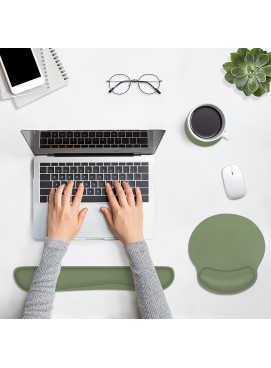 Green Wrist Rest Mouse Pad Set