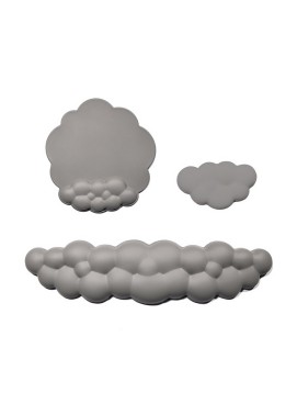 Gray Ergonomic Wrist Rest Mouse Pad Set