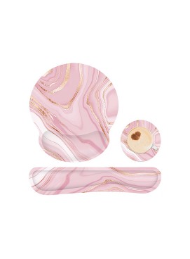 Marble Pattern Ergonomic Wrist Rest Mouse Pad Set