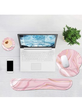 Marble Pattern Ergonomic Wrist Rest Mouse Pad Set