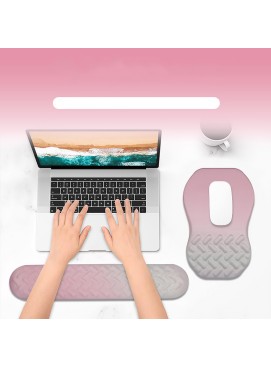 Pink Memory Foam Keyboard and Mouse Wrist Rest Set